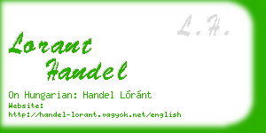 lorant handel business card